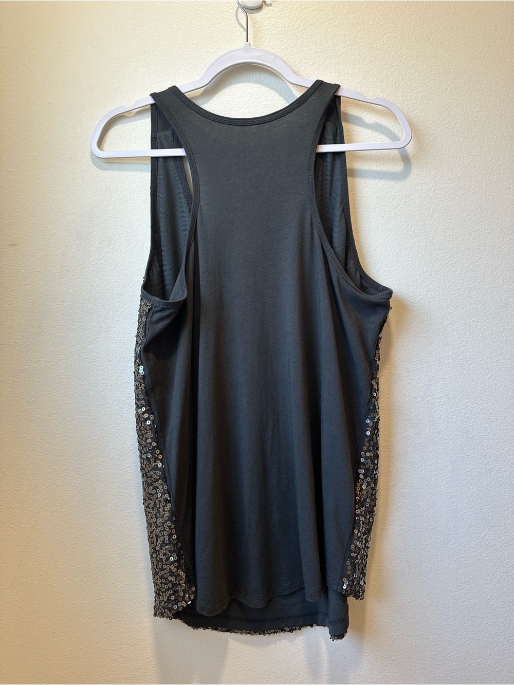 Lane Bryant 14/16 Black Silver Sequin Racerback Tank Top Party Holiday Glam - Picture 4 of 9